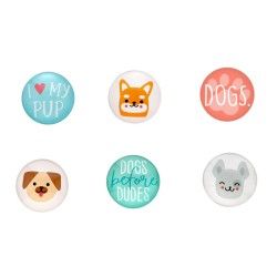 Lot de 6 magnets chien