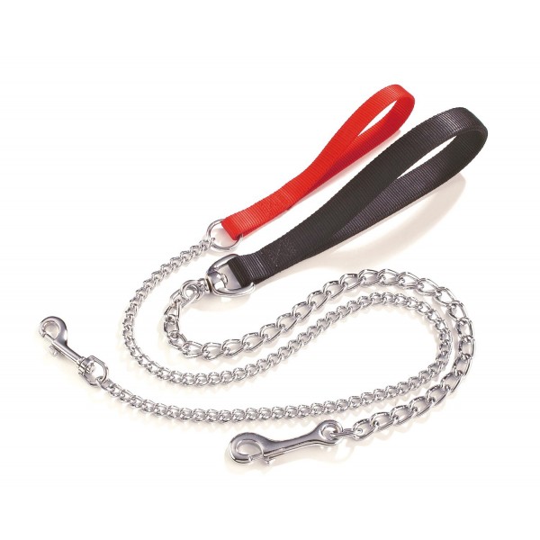Laisse métal poignée nylon