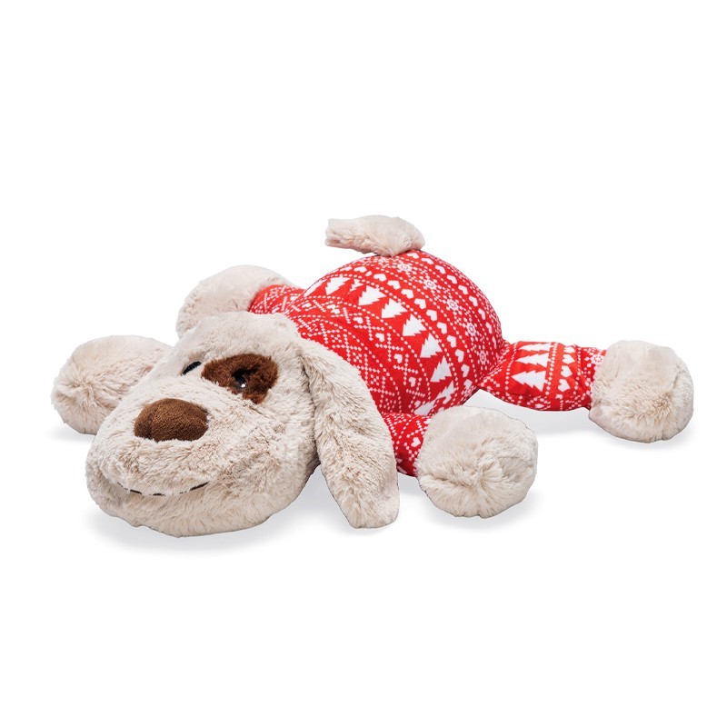 Peluche chien Comet pull de Noël avec puce sonore, grand jouet pour chien | Grossiste animalerie