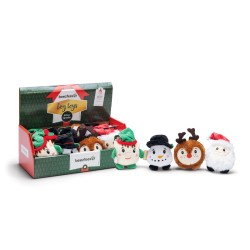 Petites peluches de Noël (lutin, bonhomme de neige, renne, Père Noël) | Jouet chien et chat | Grossiste animalerie