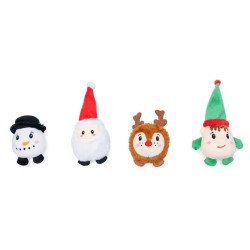 Petites peluches de Noël (lutin, bonhomme de neige, renne, Père Noël) | Jouet chien et chat | Grossiste animalerie