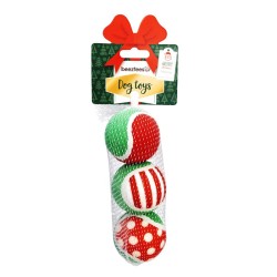 Balles de Noël lot de 3, compatibles lanceur de balles de tennis, jouet pour chien | Grossiste animalerie