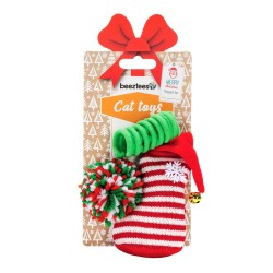 Lot de 3 jouets pour chat : balle, spirale, chaussette | Grossiste animalerie