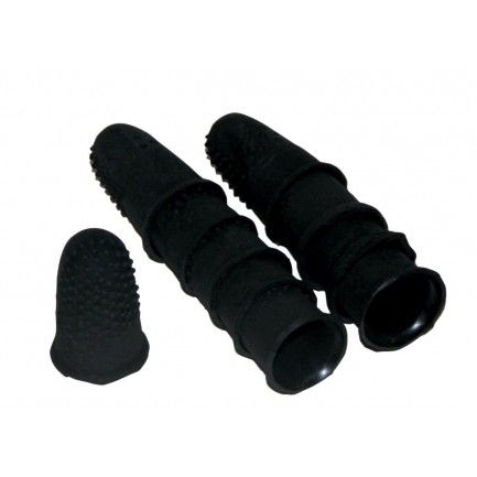 Lot 12 Doigtiers En Silicone Noir 3 Tailles - Protection Pour Tri De Papier, Couture, Cuisine, Jardinage