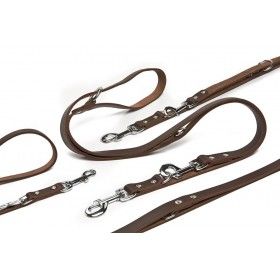 Laisse de dressage en cuir marron 240 x 18 mm