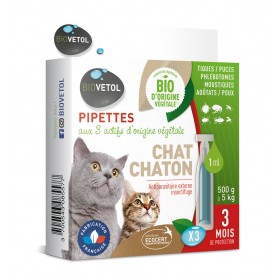 Pipette insectifuge pour chat BIOVETOL