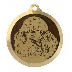 Médaille gravée en laiton Caniche museau rasé