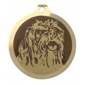 Médaille gravée en laiton Dandie dinmont terrier