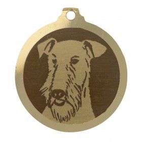 Médaille gravée en laiton Welsh terrier