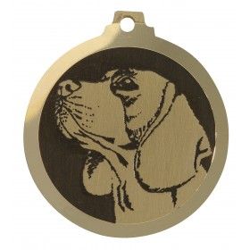 Médaille gravée en laiton Beagle