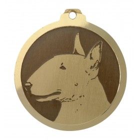 Médaille gravée en laiton Bull terrier