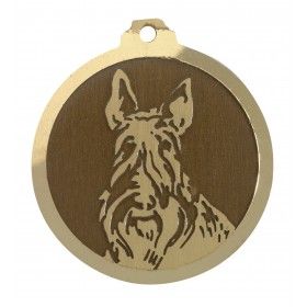 Médaille gravée en laiton Scottish terrier
