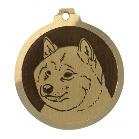 Médaille gravée en laiton Shiba Inu