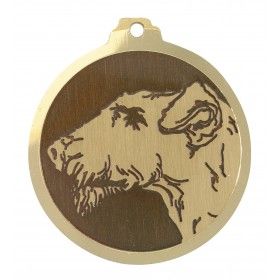 Médaille gravée en laiton Airdale terrier