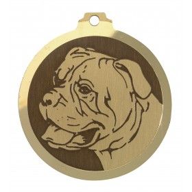 Médaille gravée en laiton Bull mastiff