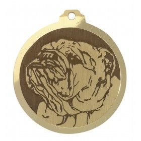 Médaille gravée en laiton Bulldog anglais
