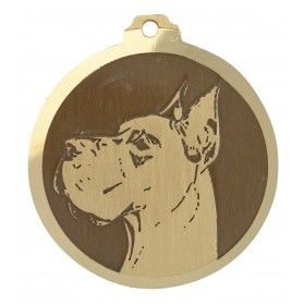 Médaille gravée en laiton Dogue allemand oc