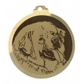 Médaille gravée en laiton Dogue du Tibet