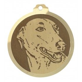 Médaille gravée en laiton Lévrier greyhound