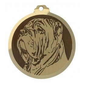 Médaille gravée en laiton Mâtin de Naples